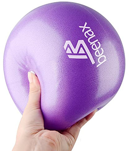Beenax 23cm Soft Pilates Ball - 9 Inch Exercise, Mini Barre, Gym Ball - Perfect for Yoga, Pilates, Core Training, Physical Therapy and Balance (Home & Gym & Office)