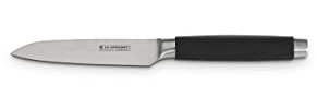 LE CREUSET Coltello Santoku, Lama in Acciaio Inox 18,8 da 13 cm con filo Liscio Manico Fenolico, Nero,Argento, 98000213000300