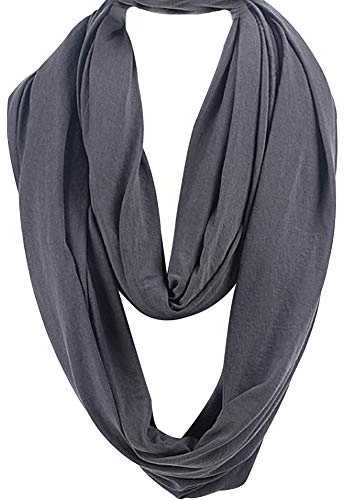 LroHan Plain Infinity Circle Loop Snood Scarfs For Men Women Cotton Nursing Cover Scarf