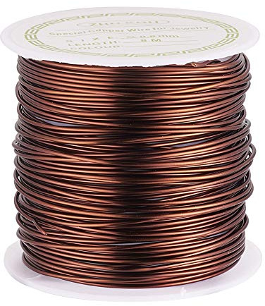 PandaHall 26.3FT Tarnish Resistant Bare Copper Wire 20 Gauge 0.8mm Jewelry Beading Wire for Crafts Beading Jewelry Making Supplies(Saddle Brown)