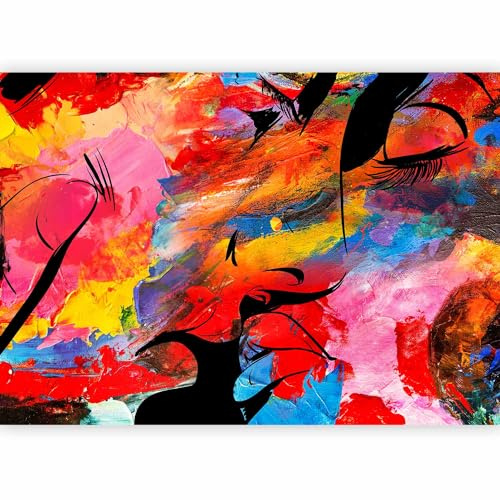 murando - Papier peint panoramique figuratif 350x256 cm - Revêtement mural décoration salon - Design moderne - Bleu orange beige violet - Artistique femmes visages abstrait coloré h-C-0230-a-a