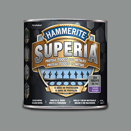 Hammerite Superia Esmalte antioxidante al agua Satinado Gris 2,5 L
