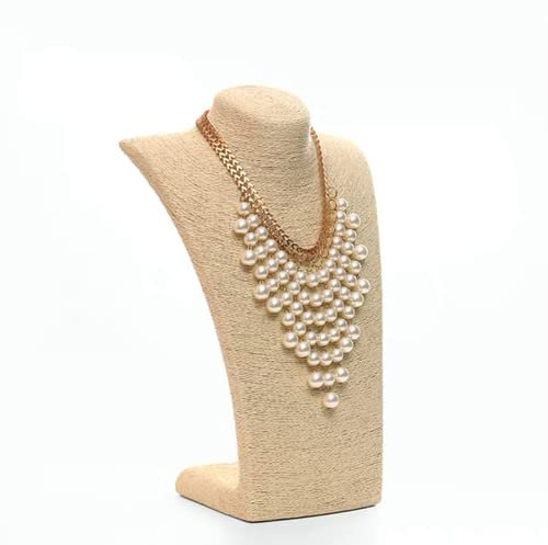 Love de La Vie Hemp Rope Jewellery Display Stand Holder Necklace Stand Organizer Necklace Bust Display Big Size (Beige)