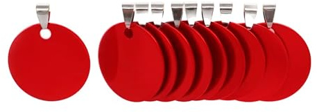 NanTun Targhetta Identificativa Rotonda in Alluminio per Cani e Gatti - DIY Incisione, Personalizzabile, Diametro 3cm Rosso 30 pezzi