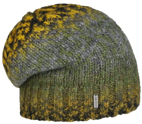 McBURN Correen Beanie Damenmütze Strickmütze Wintermütze Damen - Made in Italy mit Futter Winter Herbst-Winter - One Size Oliv