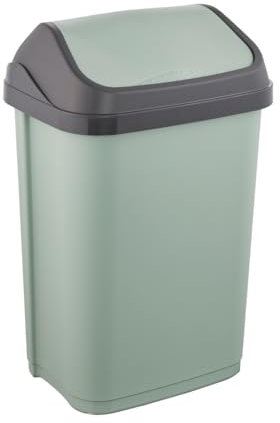keeeper Mülleimer mit Schwingdeckel, 25 l, 33,5 x 25,5 x 53,5 cm, Swantje, Grün (Nordic Green)