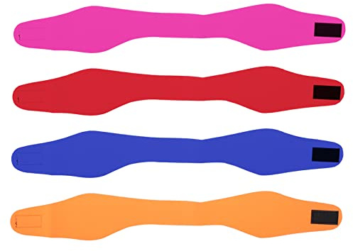 WOONEKY 4pcs Swim Ear Protection Headband for Women Boys and Girls Breathable Adjustable Shower Headband Stickers for Swimming Pool Bathing Sports