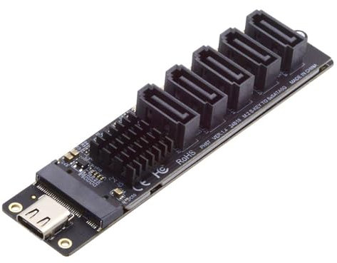 CY Adapter 10Gbps USB-C Type-C to NGFF Key B+M SATA 6Gbps 5 Ports Adapter Converter PM Port Multiplier Selector JMB575 JMS580