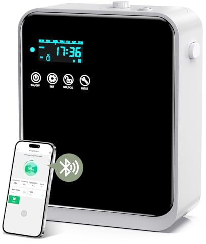 HOTOIQ Machine à air intelligente - Diffuseur de parfum pour la maison de 300 m² à 500 m² - Diffuseur d'huiles essentielles sans eau de 240 ml - Manuel + contrôle par application - Convient pour