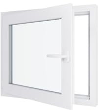Ventana de PVC - 800 x 900 mm -Triple Acristalamiento - Blanco - Mango a la derecha