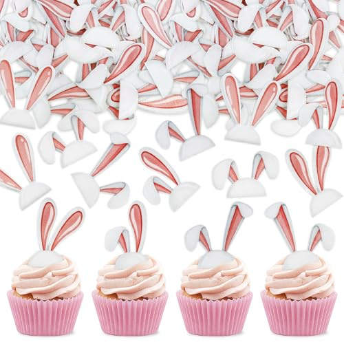 Blumomon Lot de 40 décorations de gâteau de Pâques - Lapin - Œufs de Pâques - Happy Easter Party Pâques - Décoration de gâteau - Accessoires de décoration de gâteau en forme de lapin
