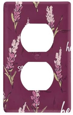 Aesthetic Lavender Burgundy Floral Decorative Covers for Electrical outlets Unique Wall Plates tapa para Switch de luz Duplex Outlets