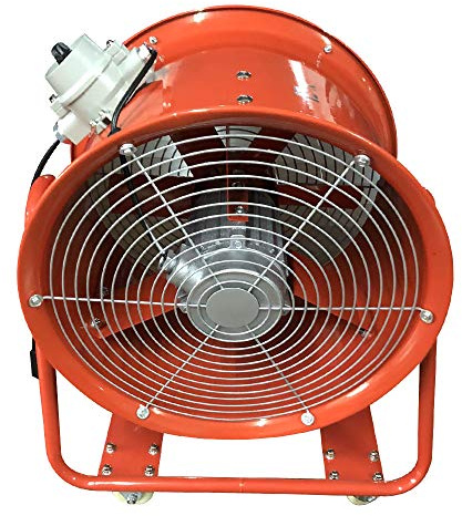 JAYEUW Gebläse Axialgebläse 1100W Baugebläse Ventilator Lüftergebläse Tragbarer Industrieventilator mit 4 Räder Lüfter für Fabriken Lager Küchen 150m³/min 73 dB ø460mm