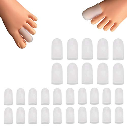30 Pieces Toe Caps, Toe Protector Toe Covers to Protect from Rubbing, Ingrown Toenails, Corns, Blisters, Hammer Toes and Other Painful Toe Problems