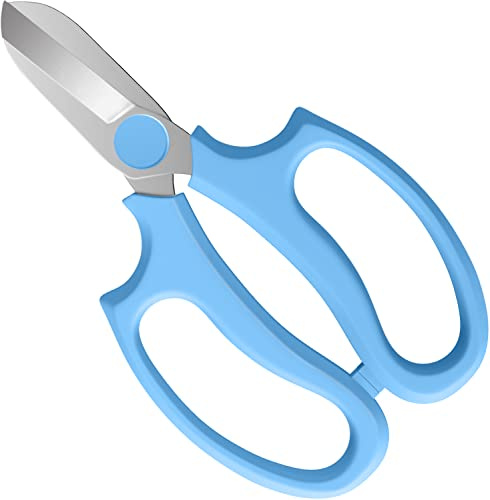 Housolution Cesoie, Cesoie Potatura da Giardino con Lame in Acciaio, Manico Ergonomico, Forbici per Giardinaggio, Accesori per Giardino Forbici Professionali per Potatura Fiori - Blu Chiaro