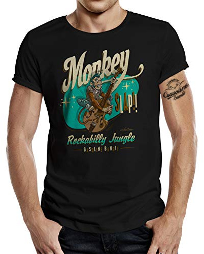 Rockabilly Greaser Rockn Roll T-Shirt: Monkey Slap 3XL
