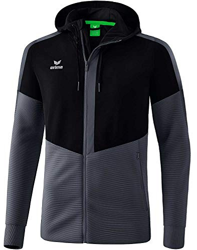 Erima Herren Squad Trainings Jacke (1032047), schwarz/slate grey, XXL
