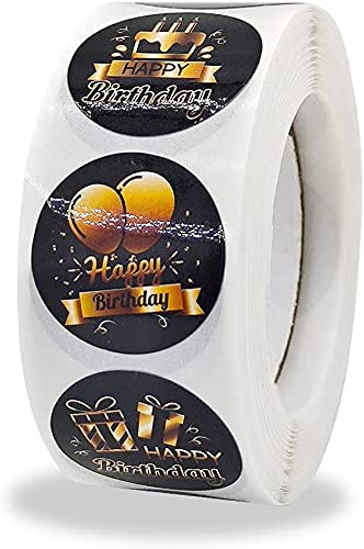 Meet-shop Récompenses Autocollants, Joyeux Anniversaire Stickers 500 Pièces Autocollants Anniversaire Étiquette Adhésives Rouleau pour Enfants Cadeau Anniversaire Fête Décoration et Bricolage