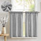 TOPICK Scheibengardinen Grau Leinenmischung Bistrogardine für Wohnzimmer Küche Kleine Fenster Halbtransparent Lichtfilterung Kurz Gardinen Moderne Landhaus Scheibengardinen Tunnelzug 2er Set 65x90 cm