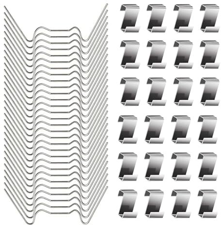 LIAMGUS 50 Stück Gewächshaus Glasclips, Edelstahl Gewächshaus Fensterclips Glasscheibenbefestigungen Clips, Gewächshausklammern für Gewächshaus Glasclips (25W Verglasungsclips & 25 Z