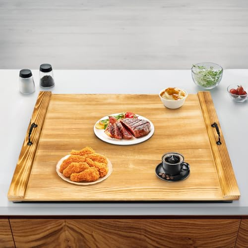 Noodle Board Stove Cover with Handles for Electric, Gas Stove Top 22 x 30 Acacia Wood Range Stovetop Protector