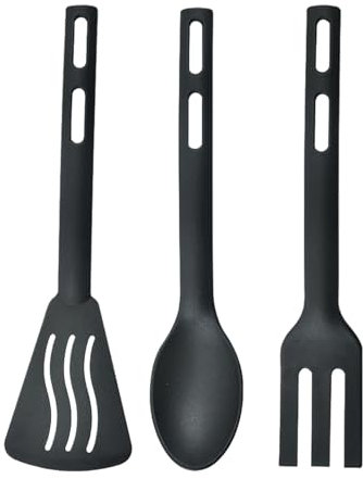 Set di utensili da cucina resistenti al calore, set di spatole forchetta e cucchiaio, spatola scanalata antigraffio | Tula Set di utensili da cucina per cuocere, cucinare, pentole antiaderenti