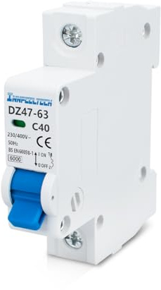 Innfeeltech 1 Stück 40 Ampere 230V Leitungsschutzschalter MCB einpolig Typ B für DIN-Schienenmontage
