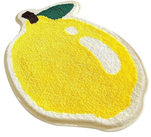 CUCUFA Bath Mat, Bathroom Rugs 19.69x31.50, Cashmere Lemon Shaped Bath Mat, Rugs for Bathroom Floor