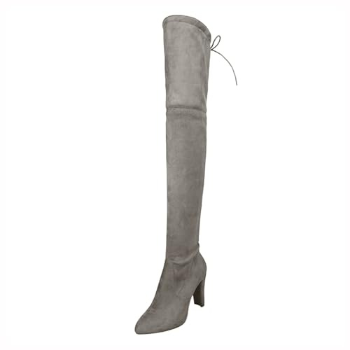 Generisch 2026 Botines Mujer Tacones Largos Botas Botas de Invierno de Rodilla Botas de Invierno Los Zapatos Confort Botas de mujer Botas de mujer, gris, 38 EU