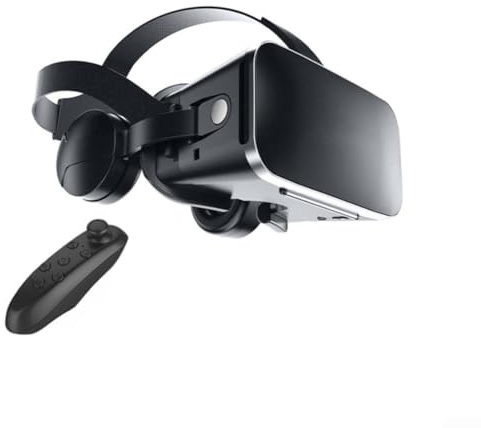 Auriculares VR para Smartphones, Gafas 3D Inmersivas para Juegos Móviles y Películas, Compatible con iOS y para Dispositivos Android, Negro