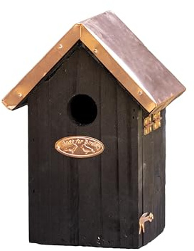 Best for Birds Black Copper Wren Bird House, Wooden Nest Box, Modern Style, W14cm x H20cm x D11cm