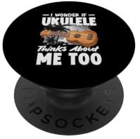 Je me Demande si Mon ukulélé Pense de Moi de façon trop drôle PopSockets PopGrip Adhésif
