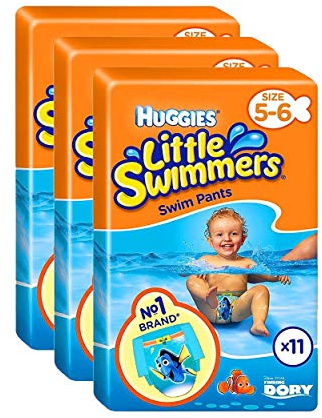 Huggies Little Swimmers Swim Pants Nappies Taglia 5-6 Baby 12-18kg Jumbo Confezione da 33