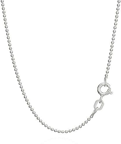 NKlaus 925 argent sterling chaîne à boules pour pendentif chaîne en argent 55cm 1,20mm 2,5gr 9472