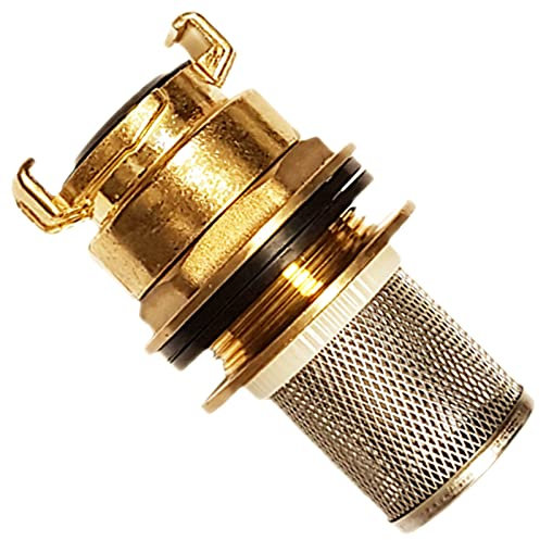 QUALITÄTS Regentonnendurchführung mit Schnellkupplung + Filter | ∅ Loch Regentonne 27mm - 43mm | IG 1/2 - 1 | AG 3/4 - 1 1/4 | Messing | Ausführung auswählen >>> ∅ Loch 27mm | IG 1/2 | AG 3/4