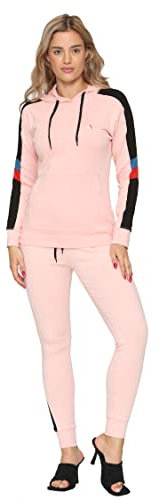 Bahob® Women’s Sportswear Set, 2 Piece Women Track Suit Hoodie and Stretch Legging Ladies Gym Wear Tracksuits Activewear Set S to XL (Pink, Small)