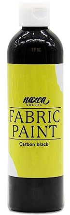 Nazca Colors Peinture Textile Noire 250ml - Peinture Acrylique Permanent pour Tissu et Cuir idéal pour peindre Vêtements, T-shirts, Chaussures, Jeans, Sacs, Basket - Grand Pouvoir Couvrant