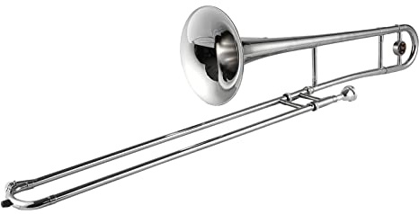JINGFENG Silver Trumpet Alto Trombone Brass Bb Tone B Flat Wind Instrument with Cupronickel Mouthpiece Cleaning Stick Case