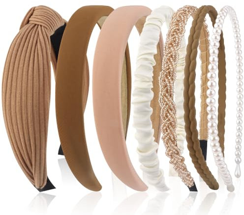 Kotkiddy Lot de 7 bandeaux à cheveux pour femme - Différents modèles - Serre-tête en plastique - Pour filles et femmes