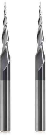 Trvoxviq Kugelkopffräser Konische Fräser für Oberfräse CNC R0.25, 6mm Schaft 2 Flöten Schaftfräser HRC55 Spiralnutfräser Bit, 0,25 mm Radius CNC Schnitzbits mit AlTiN Beschichtung für 2D und 3D Gravu