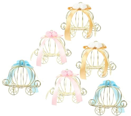 SEWACC 6pièces Boîte à Bonbons Forme De Carrosse Citrouille Coffret Décoratif Européen Pour Mariage Et Fêtes Contenant à Friandises Élégant Et Charmant