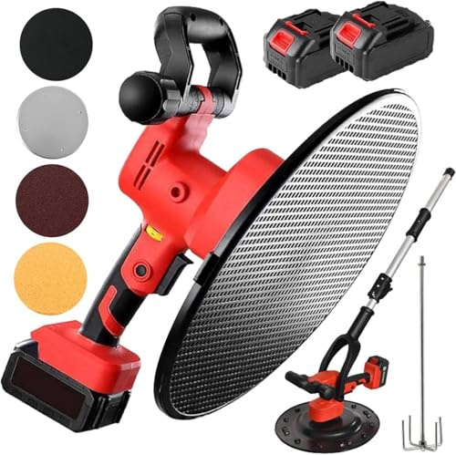 Elektrisk kantslipmaskin med 6 hastighetsinställningar, professionell väggfogslipmaskin och mångsidig elektrisk murslev för utjämning och polering av väggar,2 * 22500mAh