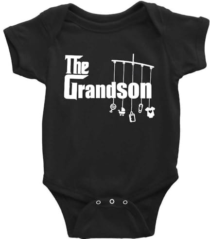 The Grandson Toddler Kids Romper Short Sleeve One-Piece Clothing D-Black