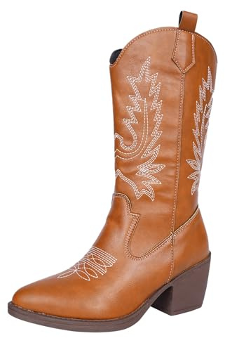 Botas Moto Mujer,Botas Mujer Negras Altas Elegantes Comodos Estilo Vaquero Botines Mujers Media Botines Mujers Invierno en Piel con Tacón Cuña Casual o de Fiesta