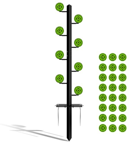 Ideagle Metal Swing Dueling Tree Target Stand with 8 Steel Plates, Heavy Duty Alloy Rotate Swing Target for Airgun Shooting Practice