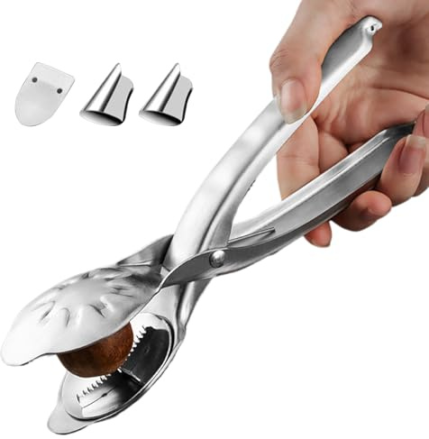 Cascanueces - Pinza Manual de Acero Inoxidable para Castañas,Rompedor De Nueces Ergonómico Acero Inoxidable Textura Dentada,Para Hogar Cocina Restaurante Panadería Chef Adultos Ancianos Manos