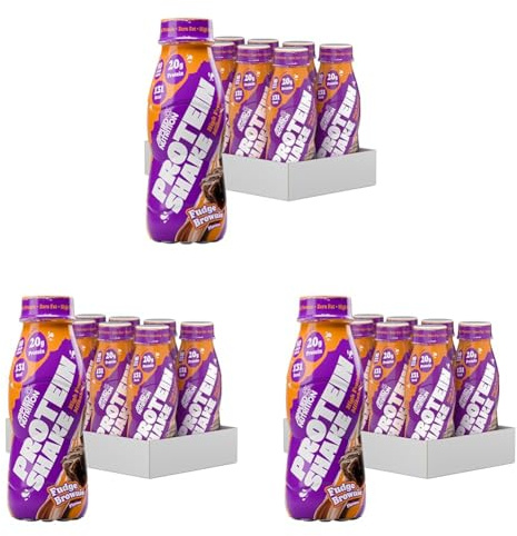 Applied Nutrition Protein Shakes - High Protein Shake Ready To Drink, Protein Drink With 20g Of Protein, Low Fat Protein Shake, On The Go Bottle - 8 x 330ml (Fudge Brownie) (Pack of 3)