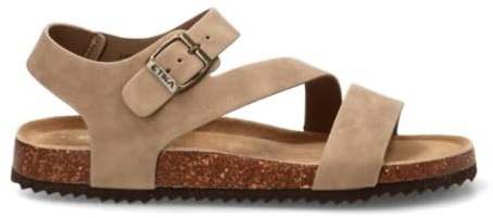 Sandalias bio ETIKA 41021 para hombre en taupe | Sandalia de Tiras con Hebilla - Hombre