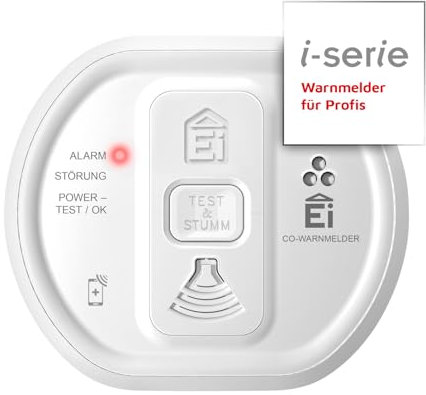 Ei Electronics Professional Ei208iW Kohlenmonoxidmelder, i-Serie CO-Melder mit AudioLINK-Funktion zur sofortigen Datenauslesung und Batterie für 10 Jahre, optional funkvernetzbar, weiß