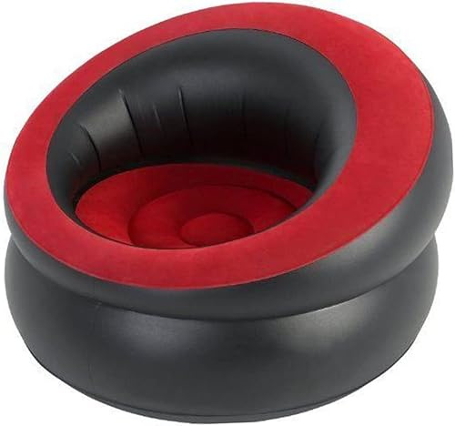 Unibos Air Chair Inflatable Sofa | Indoor & Outdoor Use | Blow up Seat Gaming Lounger | Flocked Surface Ultra Soft | Single - Red/Black